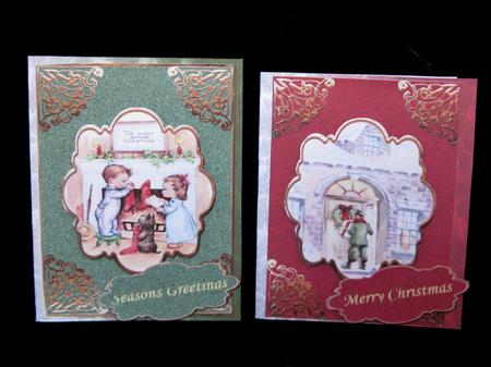 Vintage Christmas A6 Card Fronts by Suzi Cooper