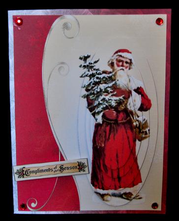 Santa with Tree A6 by Suzi Cooper