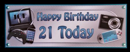 Large Dl Birthday 21 Today Gadgets & Gizmos 3D Decoupage by Suzi Cooper