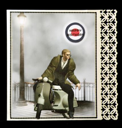 1960's Brighton Lambretta Boys Card Topper by Suzi Cooper