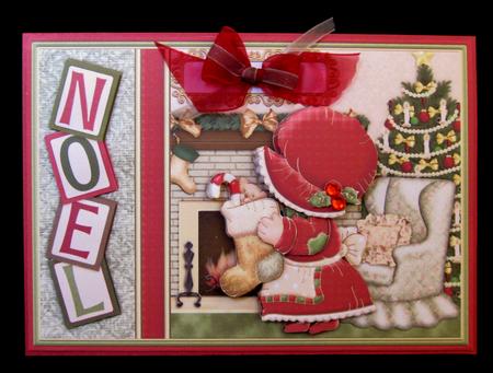 Hanging Christmas Stockings Card Topper & Decoupage by Suzi Cooper