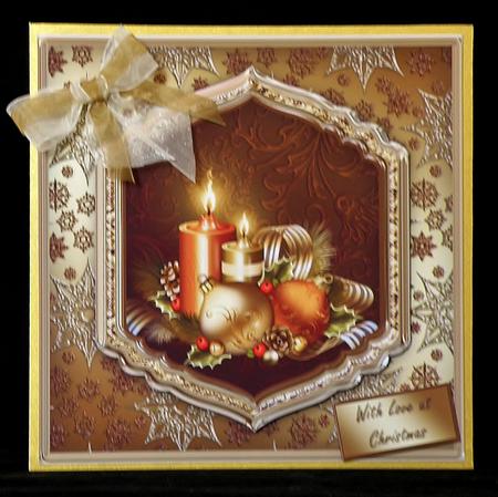 Christmas Candles Shaped Layer Card Front Mini Kit by Suzi Cooper