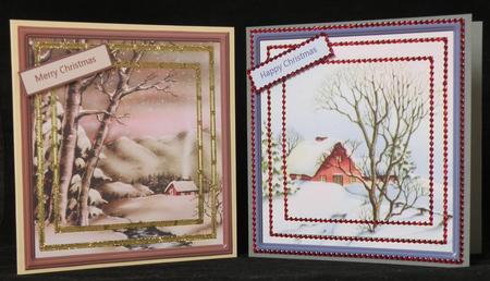 Christmas Vintage Snow Scenes, Card Fronts by Suzi Cooper