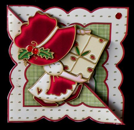 Christmas Sunbonnet Girl All in One Over the Edge Card by Suzi Cooper