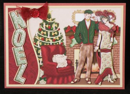 Vintage Christmas Couple by Fire Decoupage by Suzi Cooper
