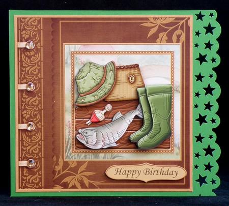 Fishing Accessories Card Topper & Decoupage by Suzi Cooper