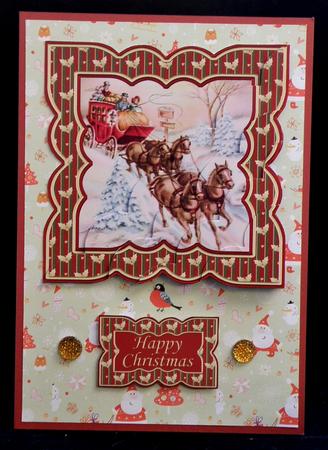 Vintage Stagecoach Christmas Wavy Corner Stacker by Suzi Cooper