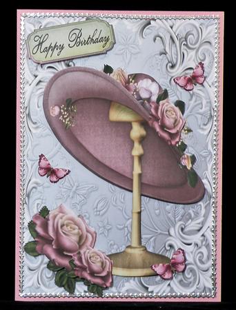 Beautiful Lilac Hat on Wooden Stand by Suzi Cooper