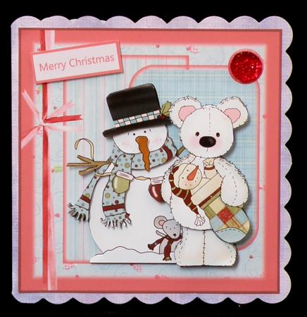 Snowman and Polar Bear Card with Decoupage by Suzi Cooper