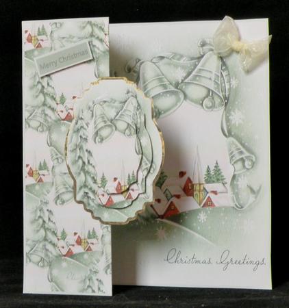Vintage Christmas Bells No Hole Fold Back Card by Suzi Cooper