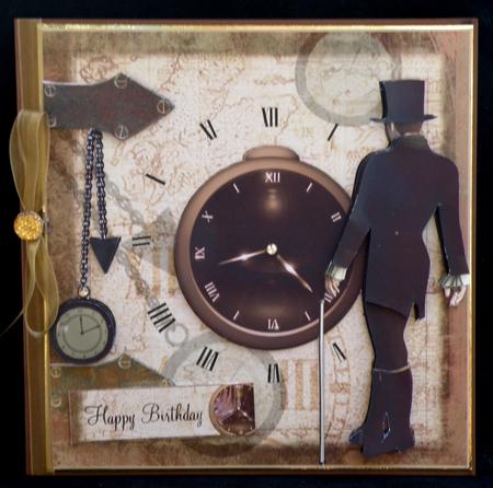 Masculine Through Time Card Front and Decoupage by Suzi Cooper