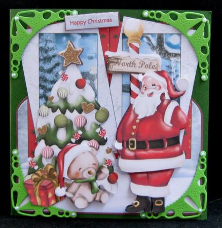 Santa's Christmas Party Over the Edge Card by Suzi Cooper