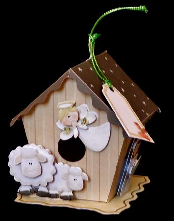 Bird House Gift Box or Tree Ornament- Nativity by Suzi Cooper