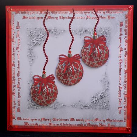 Beautiful Red Christmas Baubles Topper by Suzi Cooper