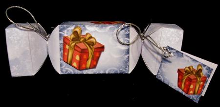 Christmas Present Cracker Box with Gift Tag by Suzi Cooper