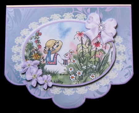 Picking the Flowers Scalloped Edge Envelope Topper by Suzi Cooper