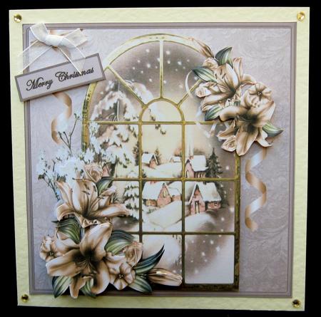 Magic of Christmas Window View Card with Topper by Suzi Cooper