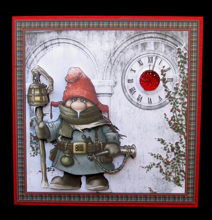 The Watchman 6x6 Square Card Front with Decoupage by Suzi Cooper