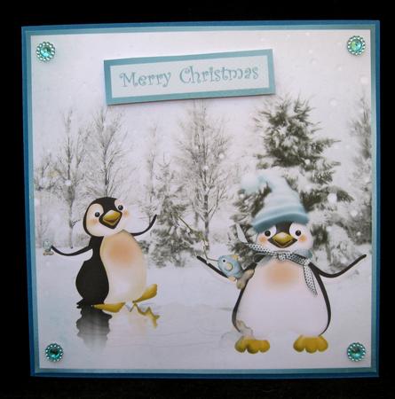 Fun on Ice 8x8 Square Topper Sheet by Suzi Cooper
