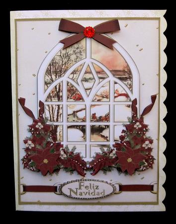 Christmas Snowy Scene Through the Window 5 Languages by Suzi Cooper
