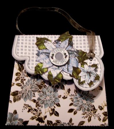 Handbag Gift Box Blue Poinsettias by Suzi Cooper