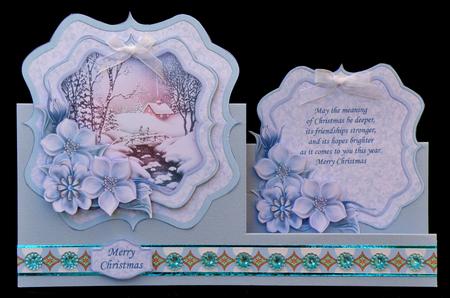 Winter Walk Christmas Bracket Topper Decoupage & Insert by Suzi Cooper