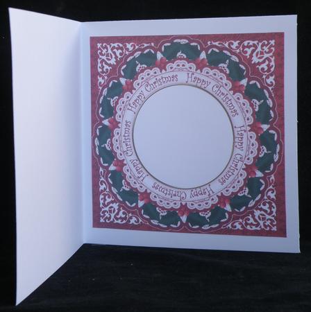 Red Poinsettia Happy Christmas 8in Insert Panel by Suzi Cooper