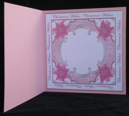 Cerise Poinsettia Christmas Wishes Lattice 8in Insert Panel by Suzi Cooper