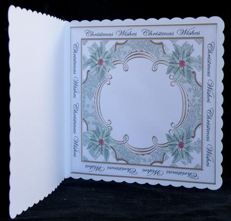 Olive Poinsettia Christmas Wishes Lattice 8in Insert Panel by Suzi Cooper