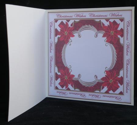 Red Poinsettia Christmas Wishes Lattice 8in Insert Panel by Suzi Cooper
