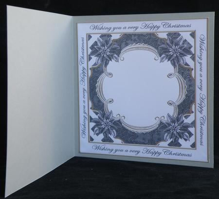 Black Poinsettia Happy Christmas Lattice 8in Insert Panel by Suzi Cooper