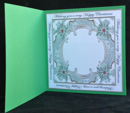 Olive Poinsettia Happy Christmas Lattice 8in Insert Panel by Suzi Cooper