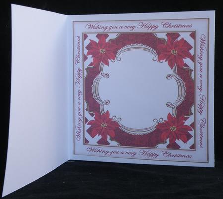 Red Poinsettia Happy Christmas Lattice 8in Insert Panel by Suzi Cooper