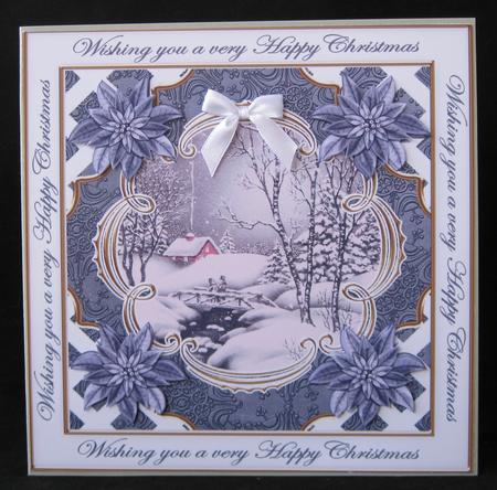 Black Wwalk Happy Christmas Lattice Corner 8in Topper by Suzi Cooper