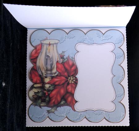 Teal Candle Lantern Picture 8in Scallop Insert Panel by Suzi Cooper