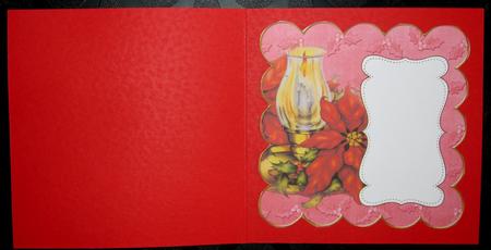 Dark Red Candle Lantern Picture 8in Scallop Insert Panel by Suzi Cooper