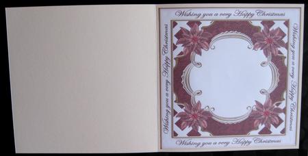 Plum Poinsettia Happy Christmas Lattice 8in Insert Panel by Suzi Cooper