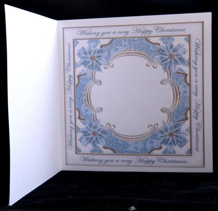 Teal Poinsettia Happy Christmas Lattice 8in Insert Panel by Suzi Cooper