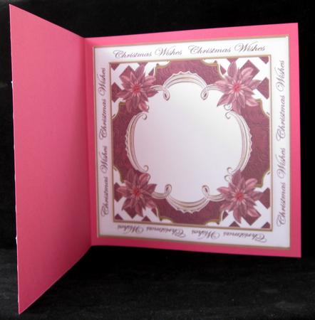 Plum Poinsettia Christmas Wishes Lattice 8in Insert Panel by Suzi Cooper