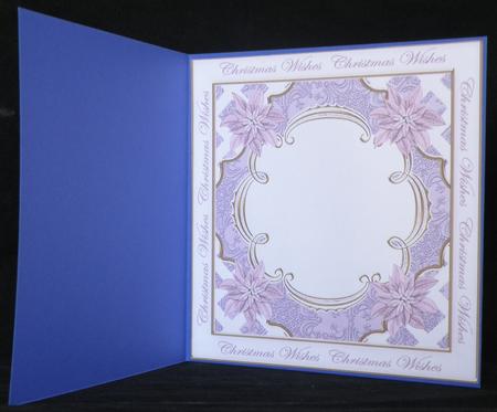 Lilac Poinsettia Christmas Wishes Lattice 8in Insert Panel by Suzi Cooper