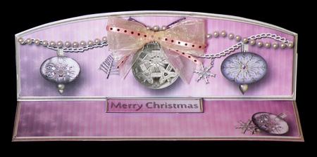 Christmas Baubles Arched Large Dl Easel Card Mini Kit by Suzi Cooper