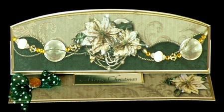 Golden Poinsettias Arched Large Dl Easel Card Mini Kit by Suzi Cooper