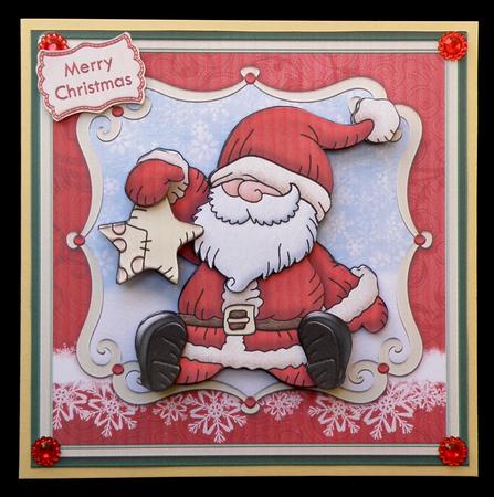 Santa & Star Christmas Card Topper & Decoupage by Suzi Cooper