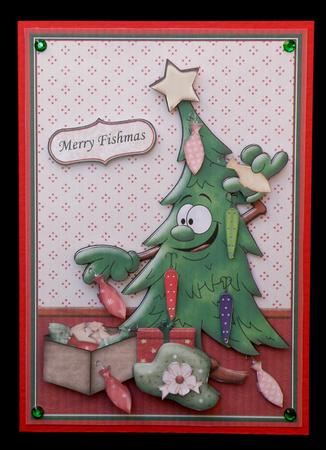 Fisherman's Christmas Tree Card Topper & Decoupage by Suzi Cooper