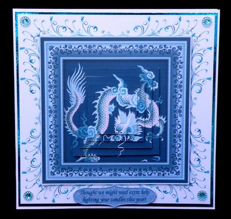 Help with the Candles Dragon Card Topper & Pyramage by Suzi Cooper