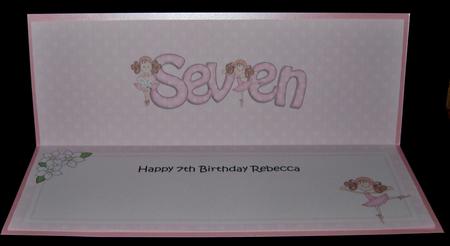 7th Birthday Ballerina Rebecca Large Dl Matching Insert by Suzi Cooper