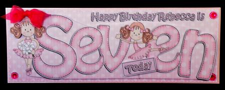 7th Birthday Rebecca Ballerina Large Dl 3D Decoupage by Suzi Cooper