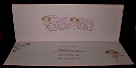 7th Birthday Ballerina Rebecca Large Dl Matching Insert by Suzi Cooper