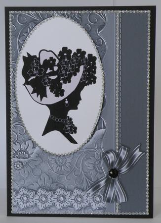 Charcoal and Silver Scrapbook Style Floral Card Fronts by Suzi Cooper
