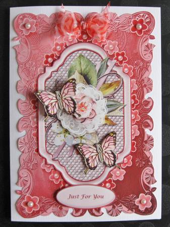 Coral and Green Pretty Floral Card Fronts by Suzi Cooper
